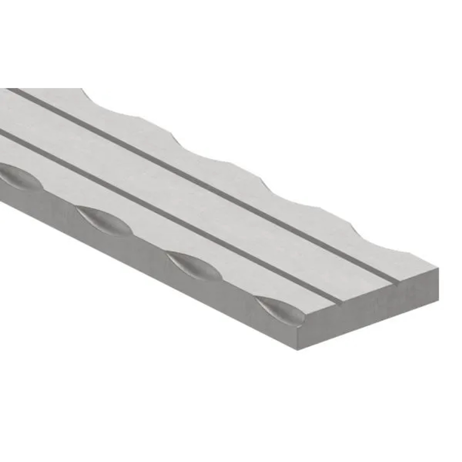 FeNau Flacheisen 40x8 mm 2-Fach Gerillt 3000mm Stahl S235JR Roh Zierprofil