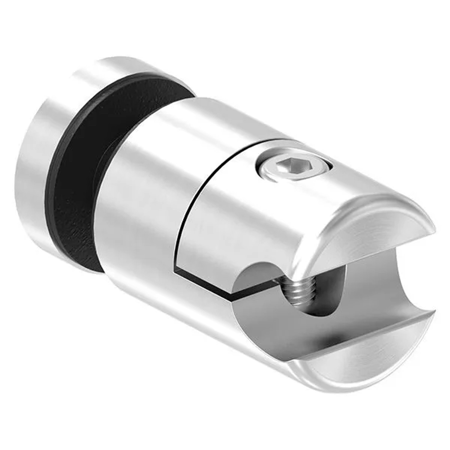 FeNau Klemmhalter Für Rundstab 12 mm Mit Glaspunkthalter Ø 25 mm V2A
