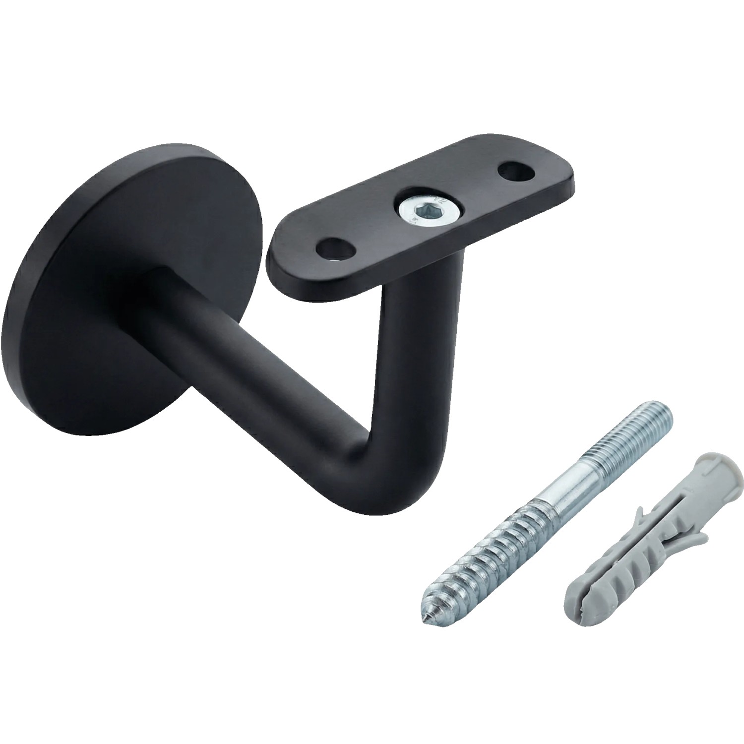 FeNau Design Handlaufhalter RAL 9005 Schwarz V2A Edelstahl Für Ø 42,4 mm Rohr Unsichtbare Befestigung