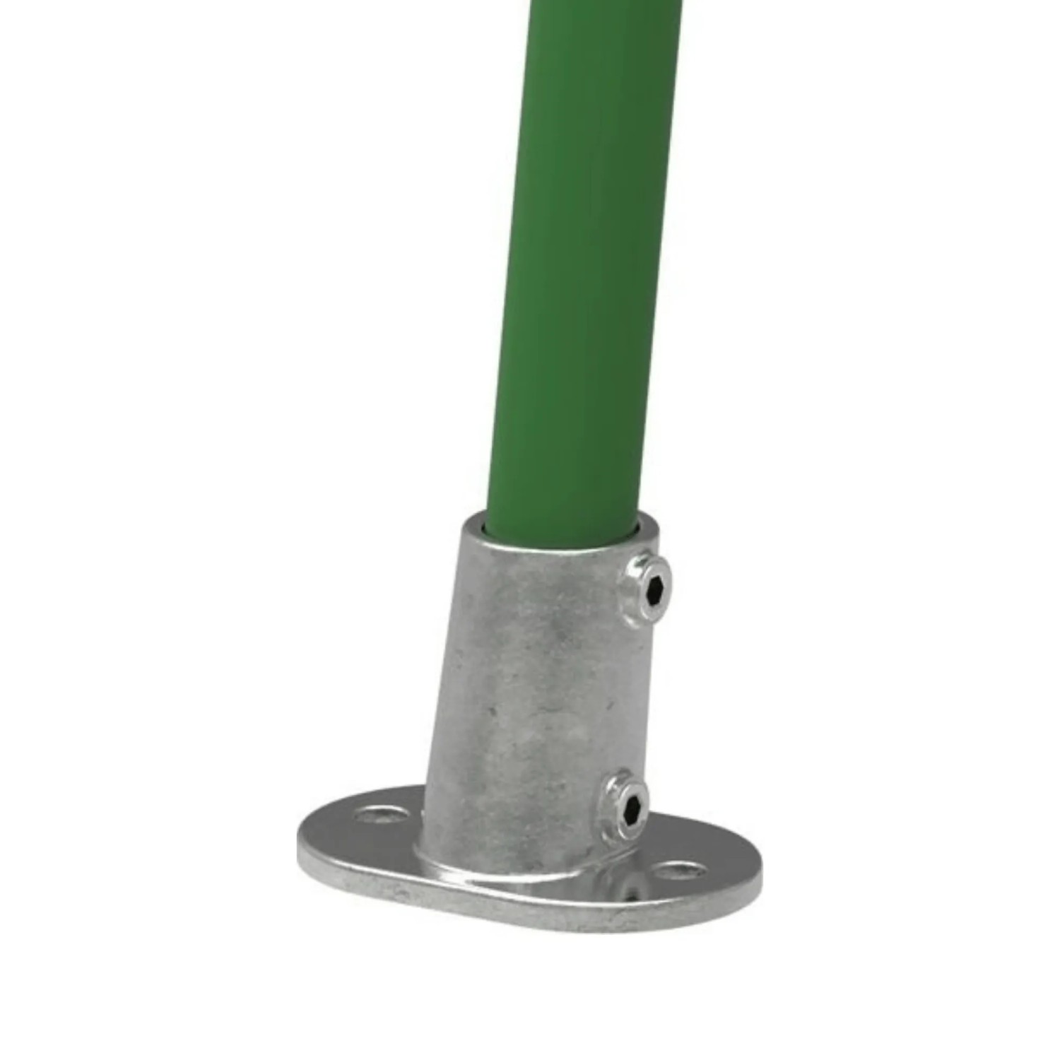 FeNau Rohrverbinder Fußplatte Oval 3-11 Grad Neigung Ø 33,7 mm 1 Zoll Temperguss Verzinkt 152B34