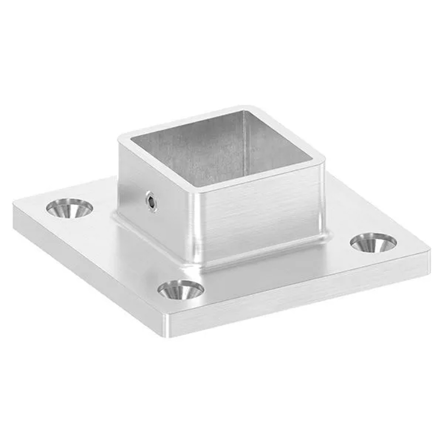 FeNau Wand- Und Bodenanker Edelstahl V2A Für Rohr 30x30 mm 4x Ø 6,5 mm Gesenkt