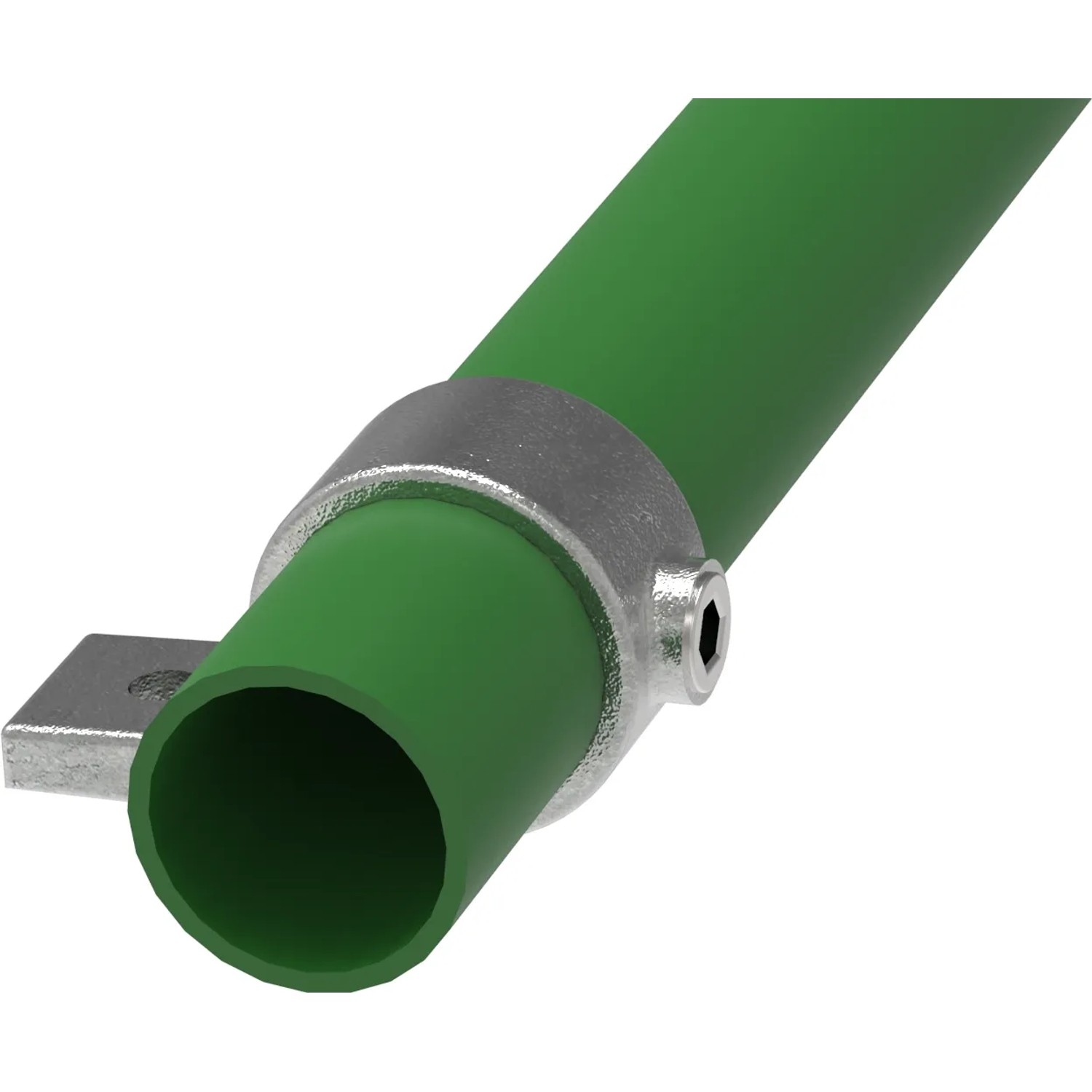 FeNau Rohrverbinder Befestigungsring Mit Flansch 1 Bohrung Ø 42,4 mm 1 1/4 Zoll Temperguss Verzinkt 199C42