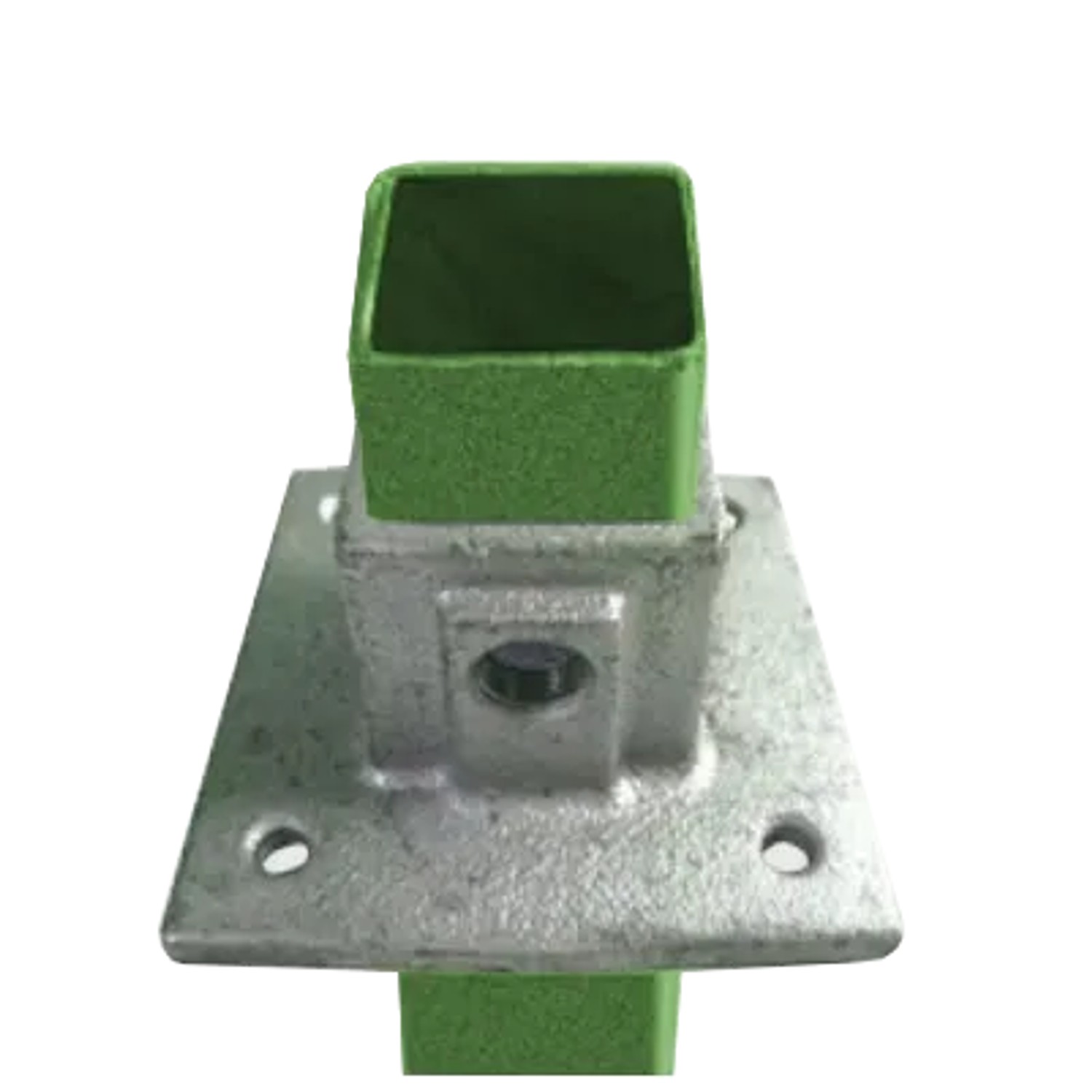 FeNau Rohrverbinder Vierkantrohr Verbinder Fußplatte Rund 25 X 25 mm Stahl Temperguss Verzinkt 131FB25X25