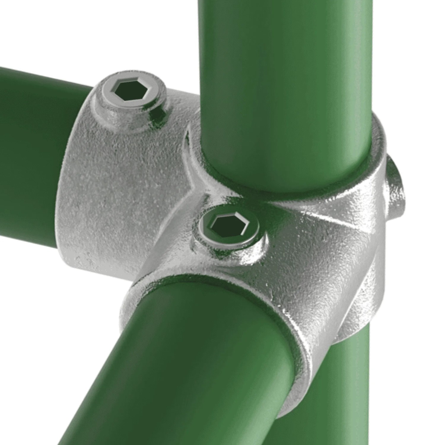 FeNau Rohrverbinder Eckstück Durchgehend Ø 21,3 mm 1/2 Zoll Temperguss Verzinkt 116T21