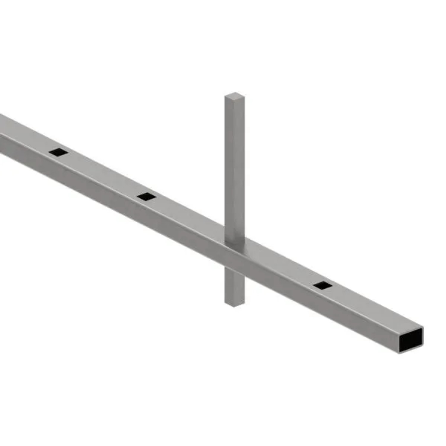 FeNau Rechteckrohr Stahl Roh 30x20x2 mm L 3000 mm Mit 24 Löchern Für Vierkant 12x12 mm