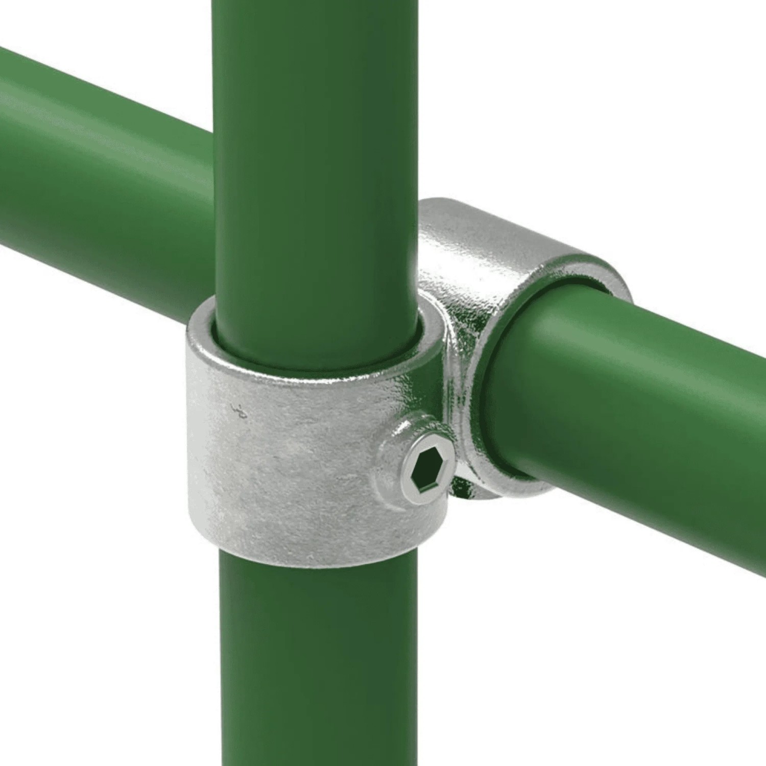 FeNau Rohrverbinder Kreuzstück Vorgesetzt 90 Grad Ø 26,9 mm 3/4 Zoll Temperguss Verzinkt 161A27