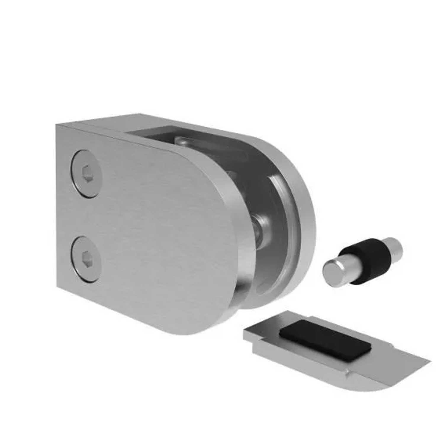 FeNau Glasklemme Edelstahl AISI 304 Geschliffen Für Flachanschluss Glas 6-12,76 mm
