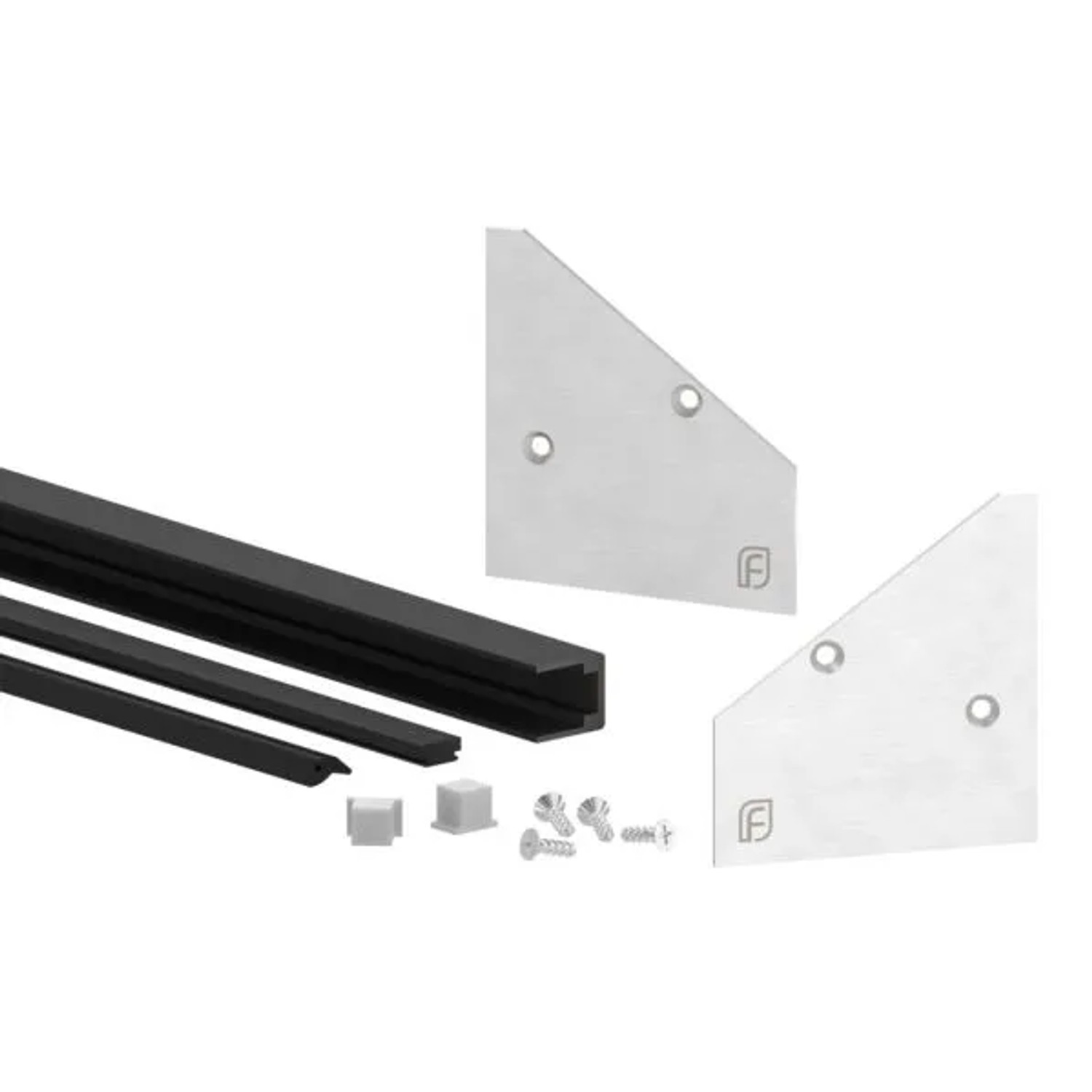 FeNau Montage-Set Aluminium Eloxiert Gummi Für Glas 21,52 mm L 2405 mm Eleganza Canopy