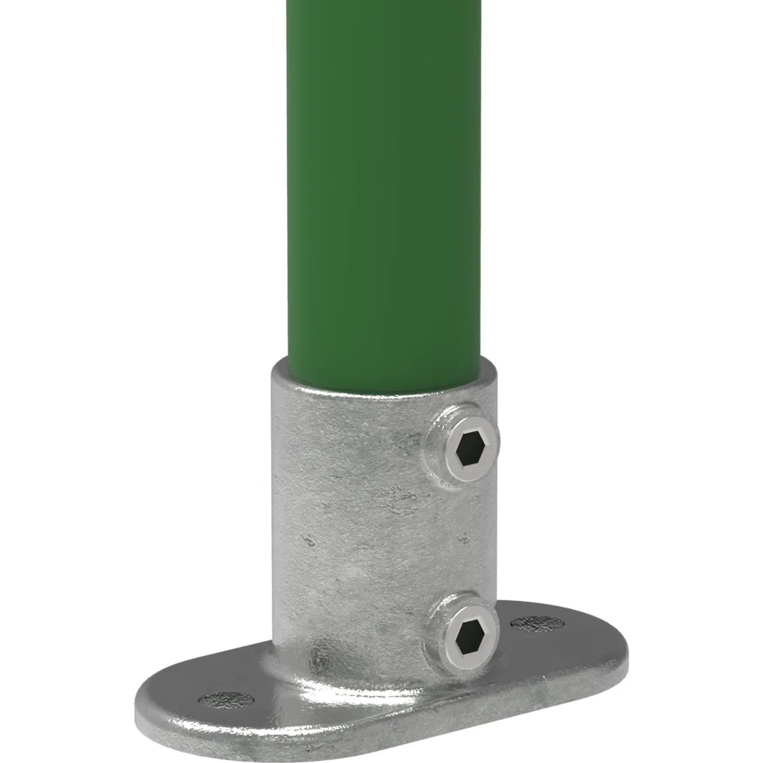FeNau Rohrverbinder Fußplatte Oval Ø 33,7 mm 1 Zoll Temperguss Verzinkt 132B34