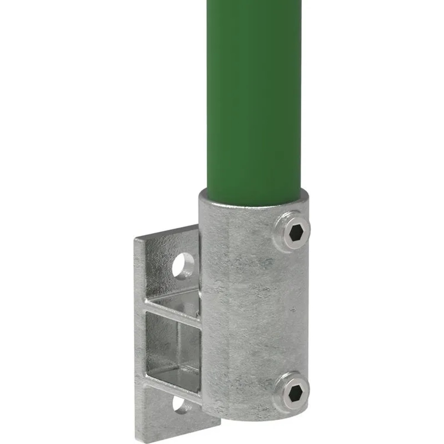 FeNau Rohrverbinder Wandhalter Platte Vertikal Ø 48,3 mm 1 1/2 Zoll Temperguss Verzinkt 144D48