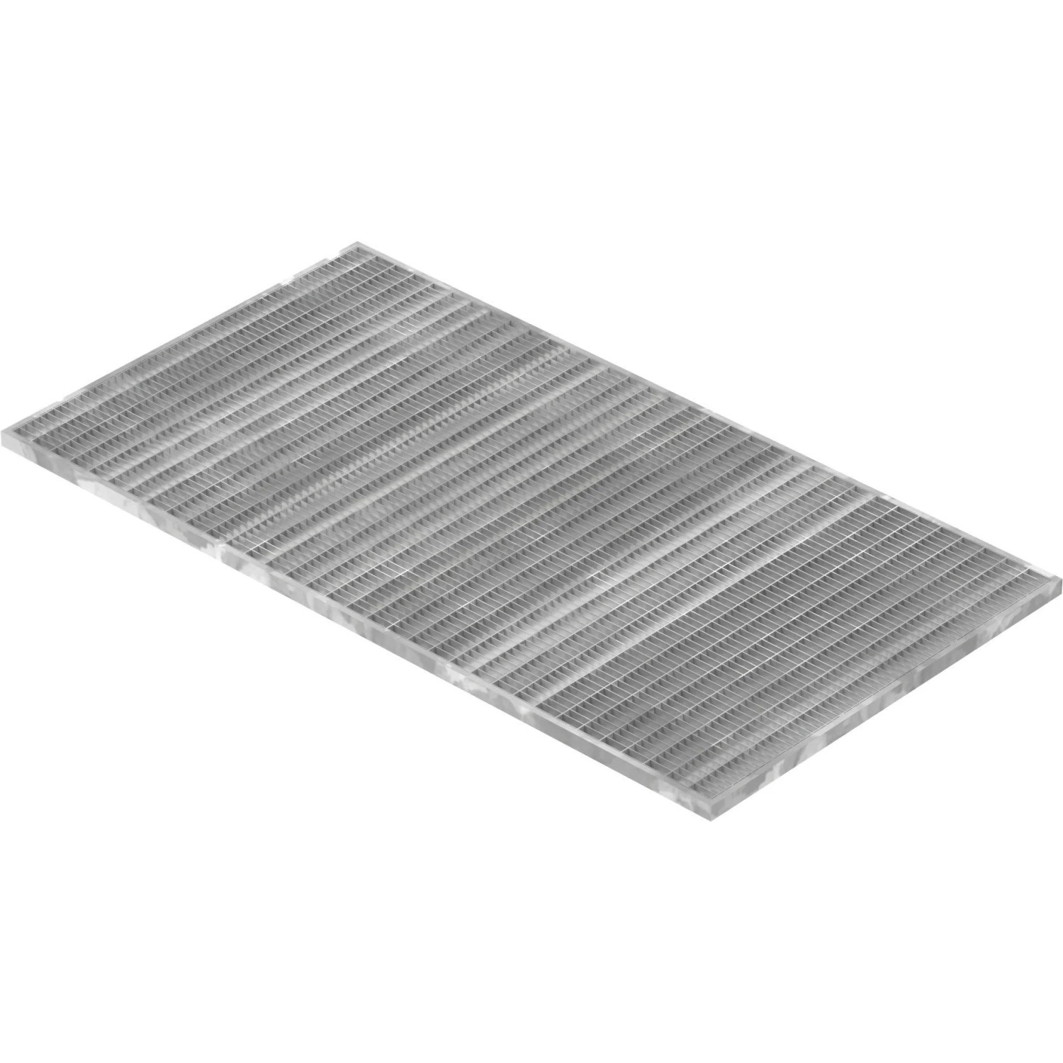 FeNau Lichtschachtrost Baunormrost Maße 590x1090x20 mm 30/10 mm Aus S235JR St37-2 Im Vollbad Feuerverzinkt
