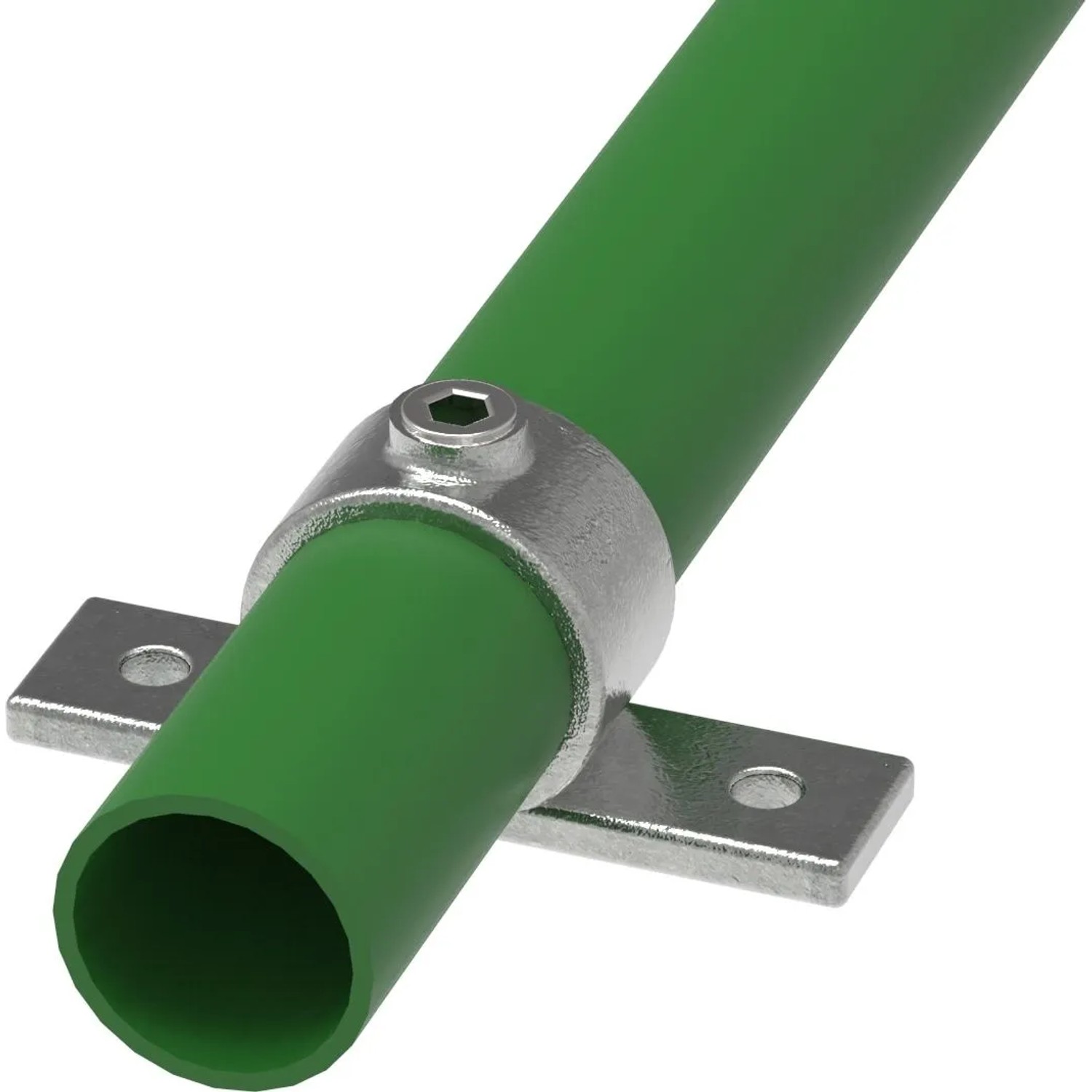FeNau Rohrverbinder Befestigungsring Mit Flansch 2 Bohrungen Ø 42,4 mm 1 1/4 Zoll Temperguss Verzinkt 198C42
