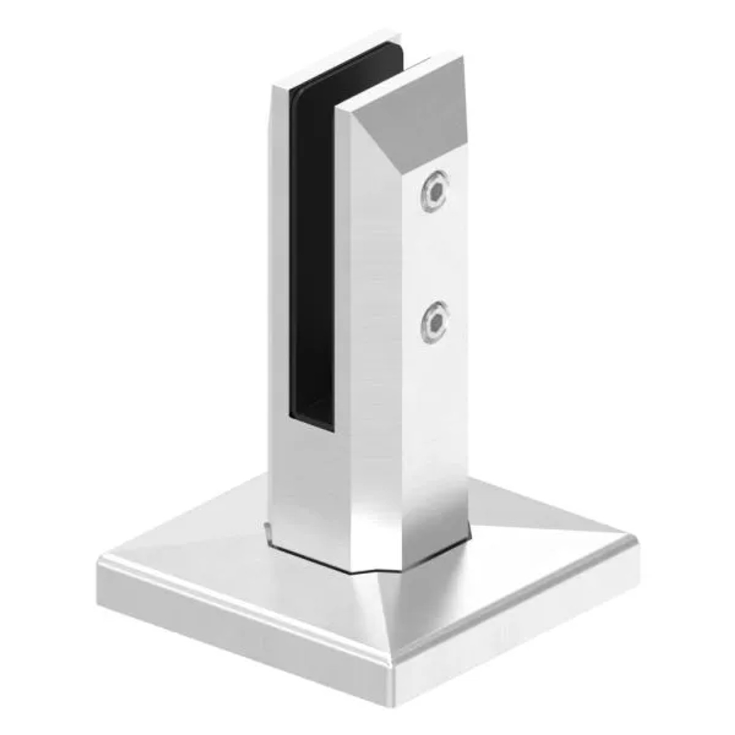FeNau Bodenglashalter Eckig Edelstahl V4A Für Glas 12-12,76 mm Inkl. Gummi
