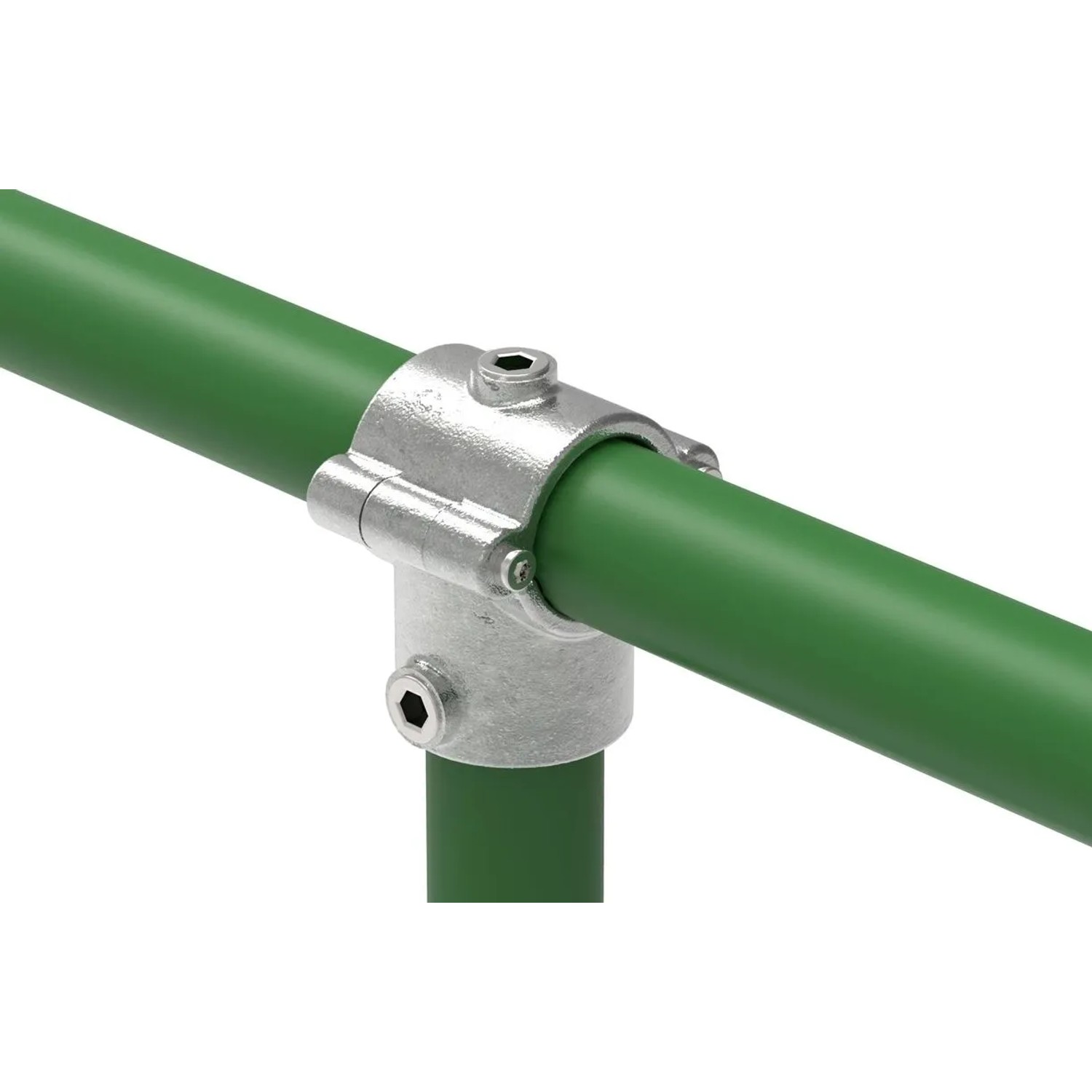 FeNau Rohrverbinder T-Stück Mit Bolzen Aufklappbar Ø 33,7 mm 1 Zoll Temperguss Verzinkt 136B34
