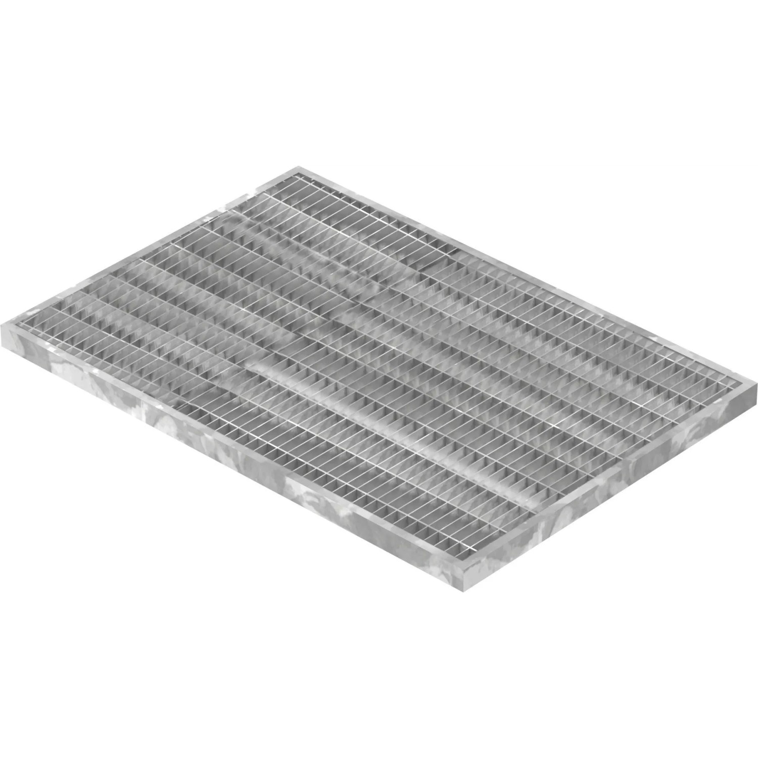 FeNau Lichtschachtrost Baunormrost Maße 500x350x20 mm 30/10 mm Aus S235JR St37-2 Im Vollbad Feuerverzinkt
