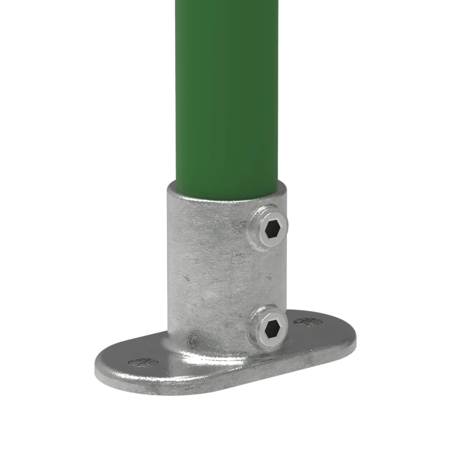 FeNau Rohrverbinder Fußplatte Oval Ø 17,2 mm 3/8 Zoll Temperguss Verzinkt 132S17