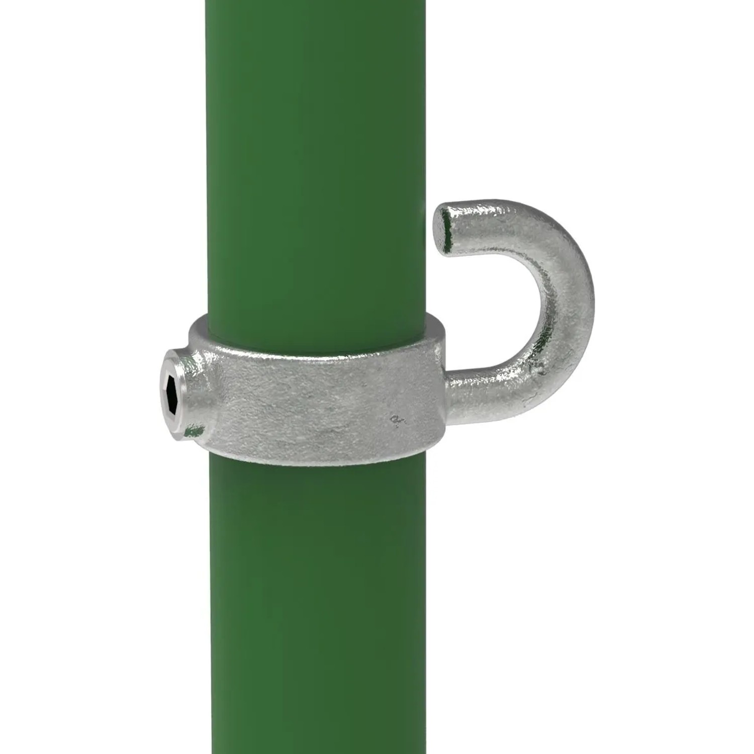 FeNau Rohrverbinder Stellring Mit Haken Ø 33,7 mm 1 Zoll Temperguss Verzinkt 182B34