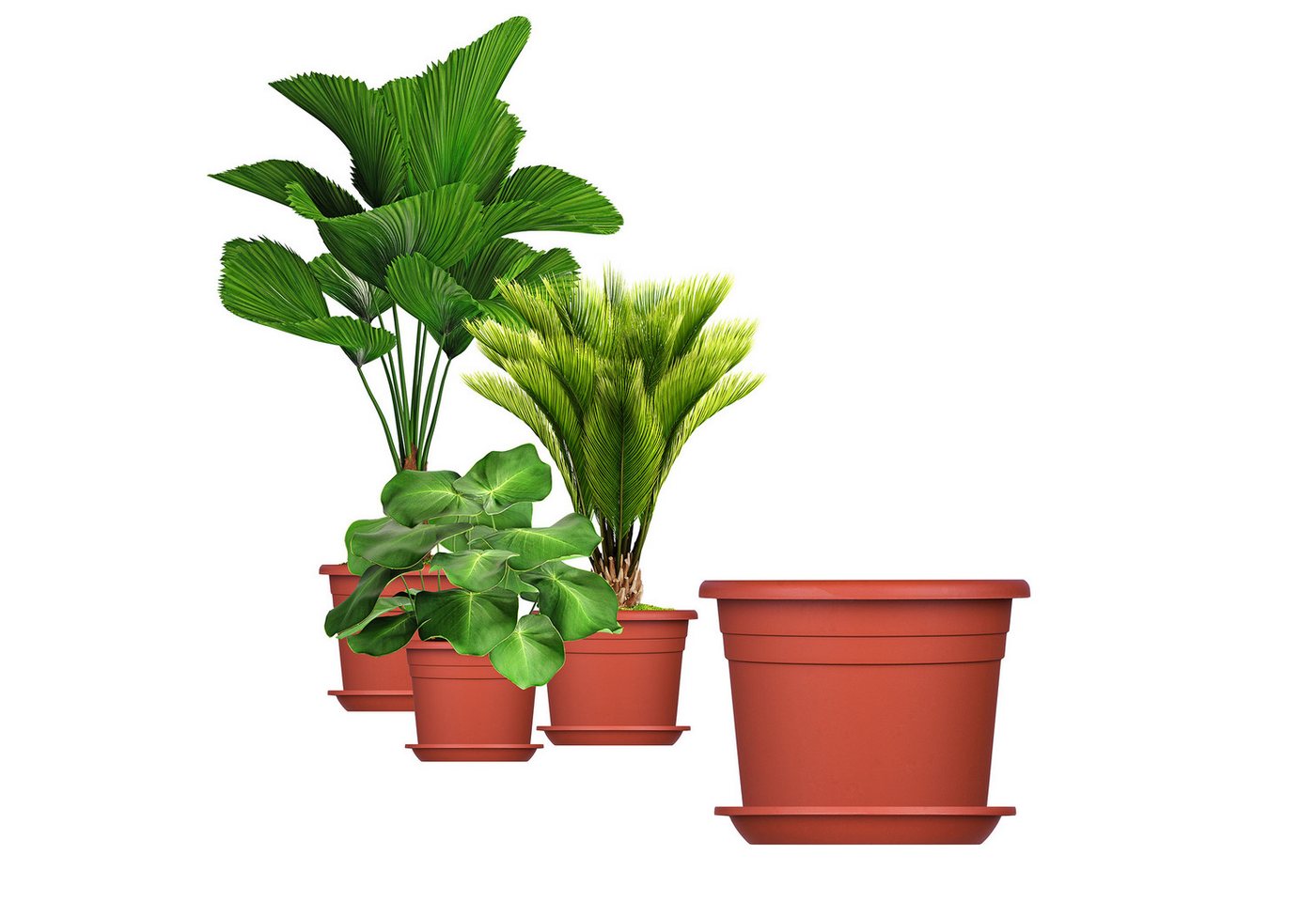 BigDean 3x Blumentopf Untersetzer Ø 19 Cm Farbe Terrakotta Kunststoff Blumenuntersetzer Blumentopfuntersetzer Passend Zu Ø 20 Cm Blumentöpfen Bild 5