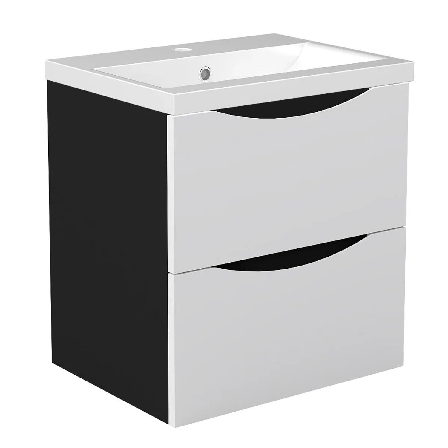 Duschspa Waschplatz 2 tlg. ELIO 50 cm Keramik Waschbecken mit Unterschrank Softclose