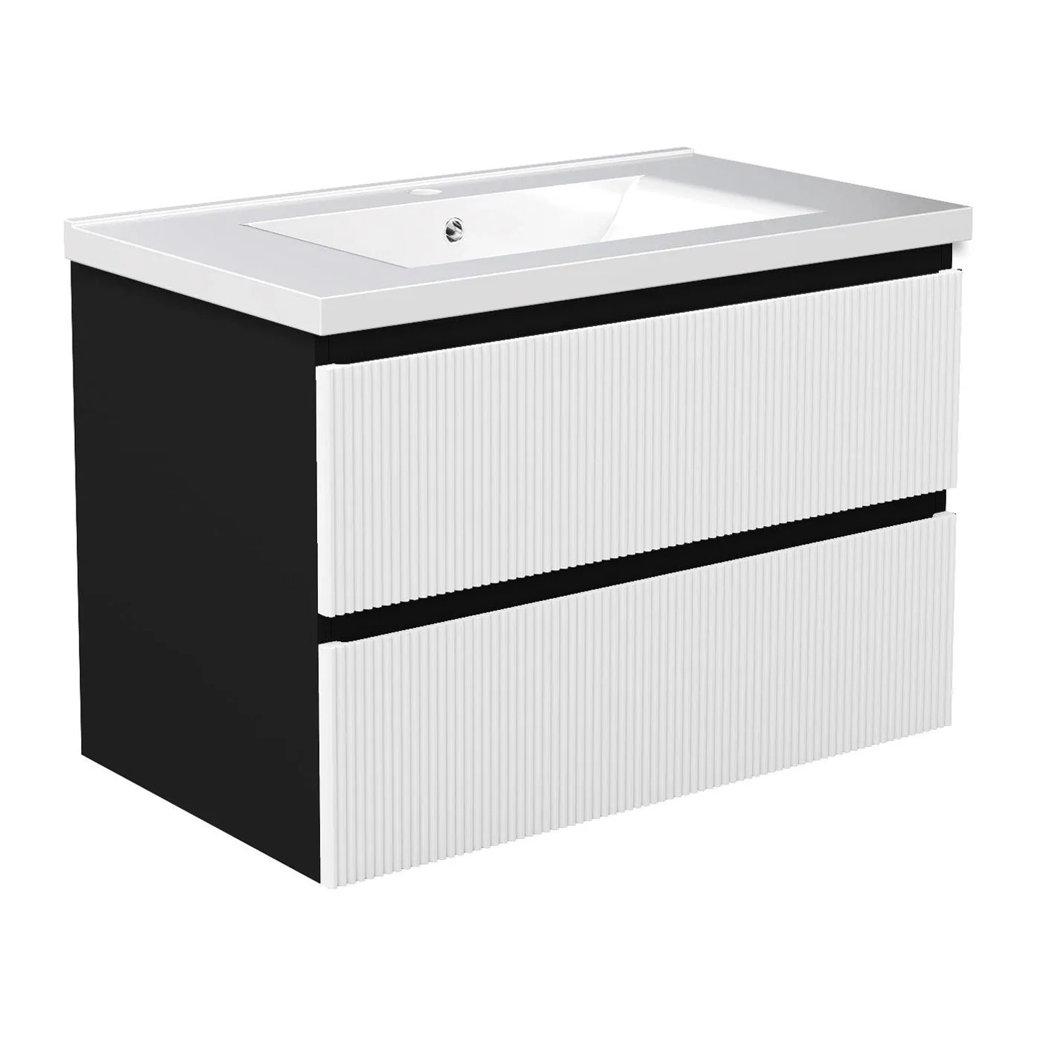 Duschspa Waschplatz 2 tlg. SILO 80 cm Keramik Waschbecken mit Unterschrank Softclose