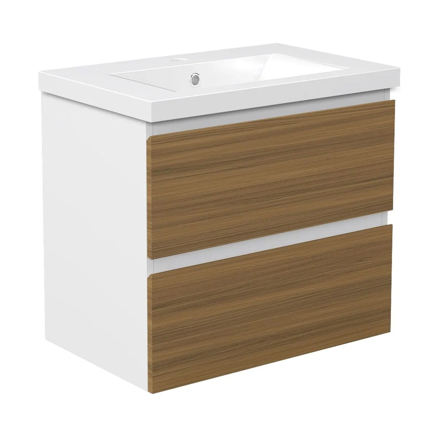 Duschspa Einzelwaschtisch MIRA 60 cm Keramik Waschbecken mit Unterschrank Softclose