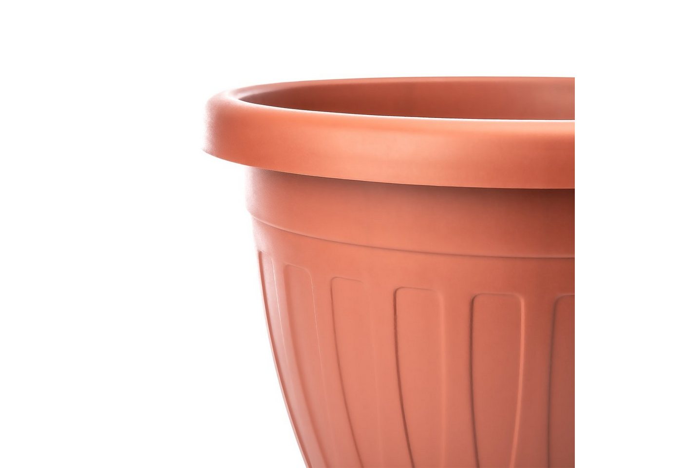BigDean 6x Blumentopf Mit Untersetzer Rund ø40xH31 Cm Terracotta Wetterfester Pflanzkübel Wasserablauf UV Beständig Aus Bruchsicherem Kunststoff Innen Bild 4