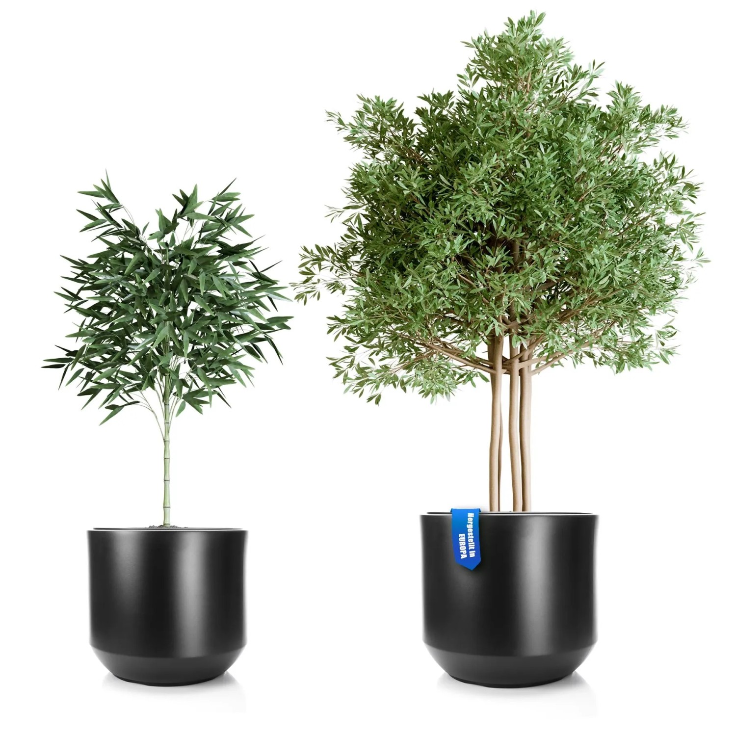 BigDean 2er Set Blumentopf Ø 46 + 58 Cm Anthrazit Mit Herausnehmbaren Innentopf Wetterfester Blumenkübel Aus Bruchsicherem Kunststoff Pflanzkübel Groß