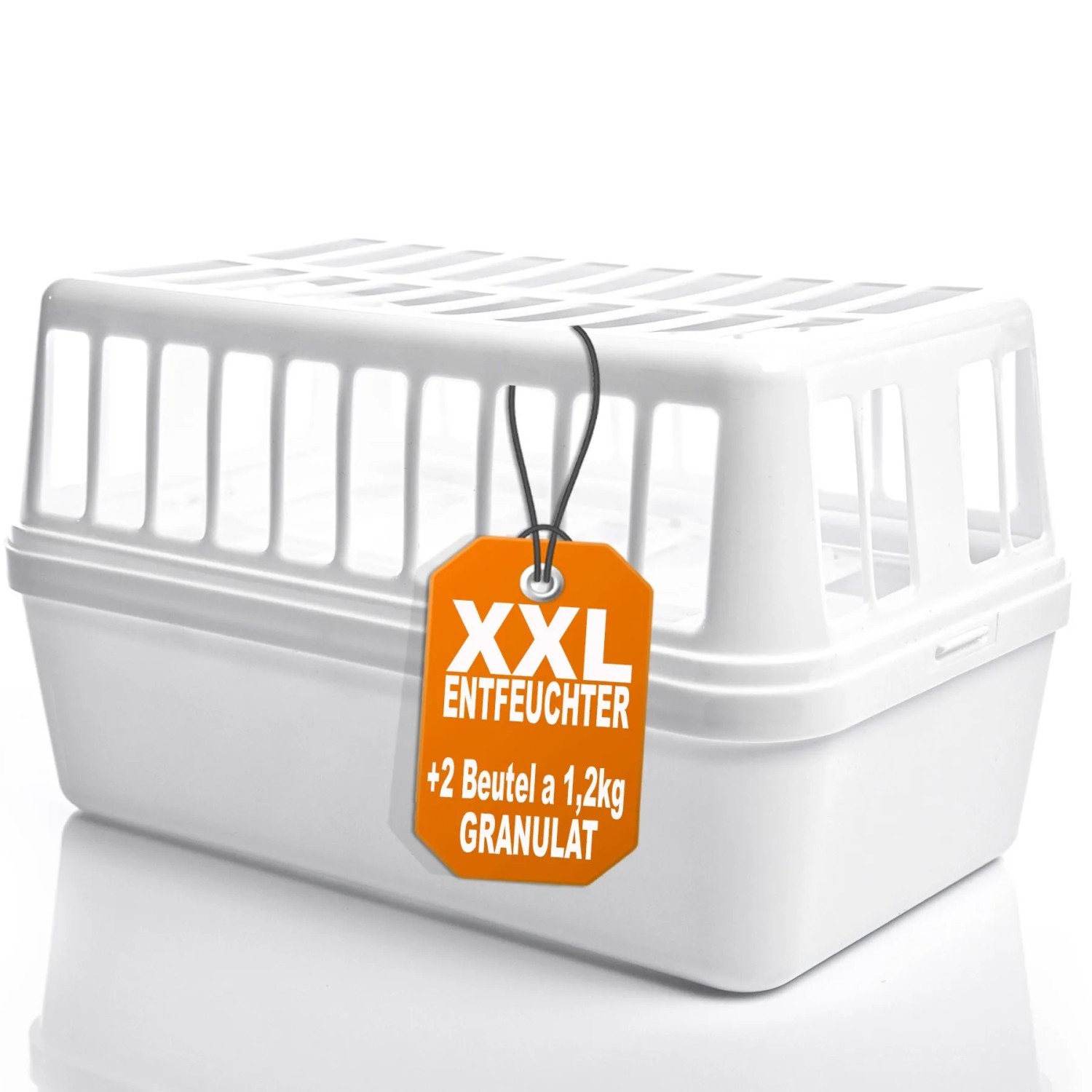 BigDean 2 Stück Luftentfeuchter + 4x 1.2kg Luftentfeuchtergranulat Nachfüllpack Feuchtigkeits Stopper Nachfüllbar + Wiederverwendbar