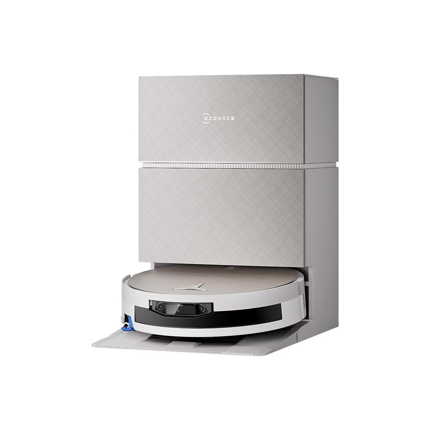 ECOVACS DEEBOT X12S Pro Omni silver Saugroboter mit Wischfunktion (27.000 Pa Saugkraft, 27 l/s Luftstrom, OZMO ROLLER 3.0, Constant Pressure Active Wash, ZeroTangle 4.0 Anti-Tangle, dToF-Navigation, AIVI 3D 4.0, Kamerafunktion)