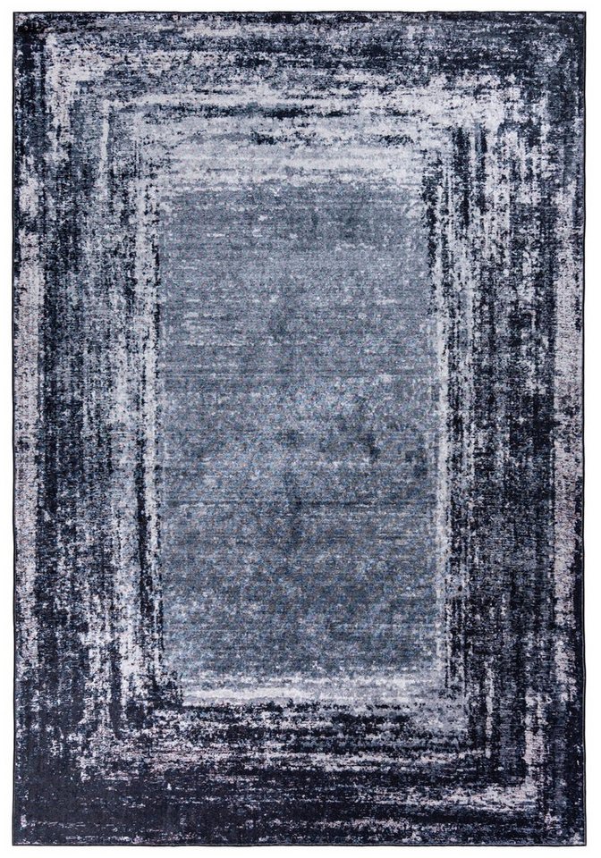 Mazovia Designteppich Modern Bordüre Schwarz Anthrazit Wohnzimmer, Schlafzimmer, Esszimmer, Fußbodenheizung