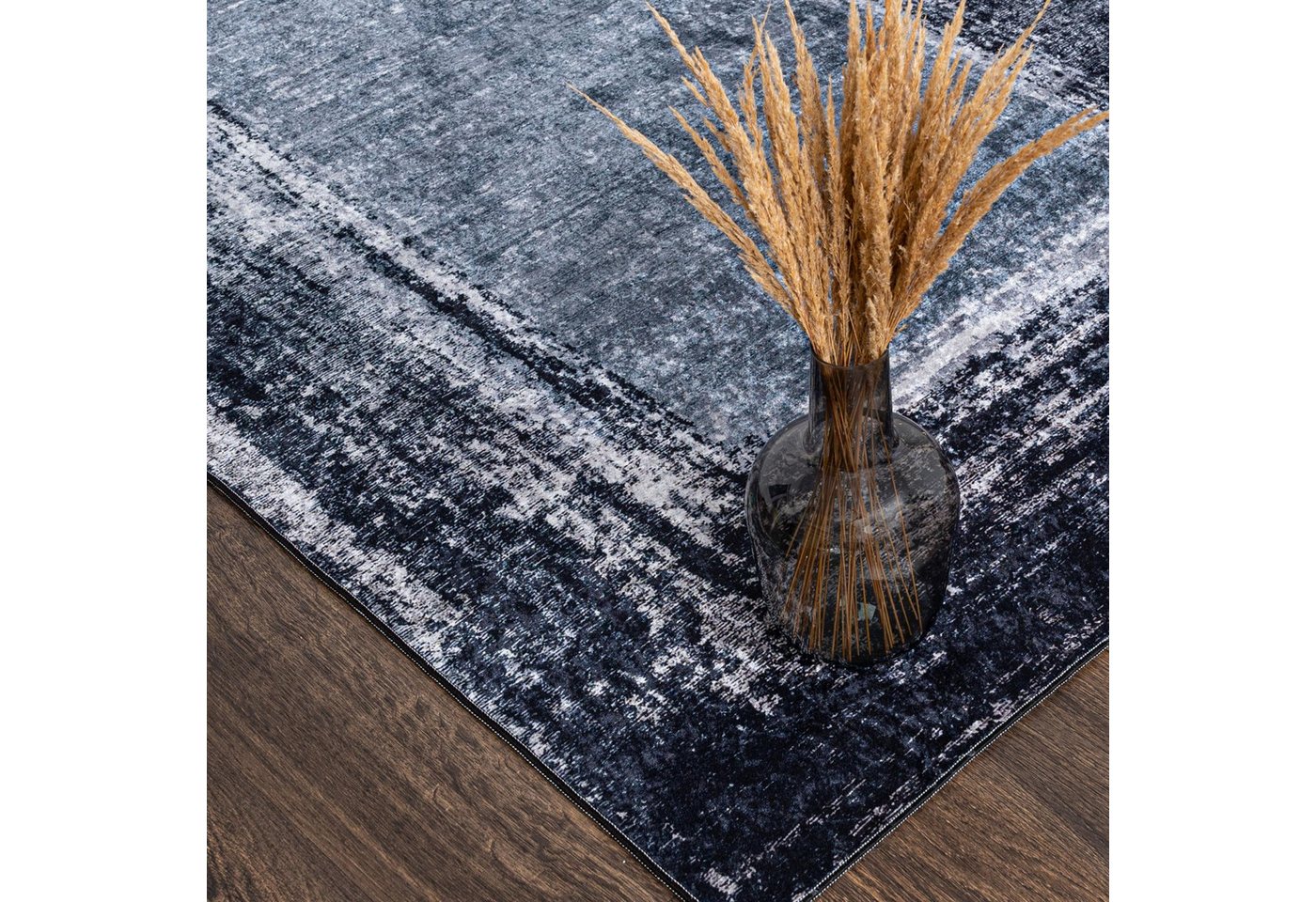 Mazovia Designteppich Modern Bordüre Schwarz Anthrazit Wohnzimmer, Schlafzimmer, Esszimmer, Fußbodenheizung Bild 5