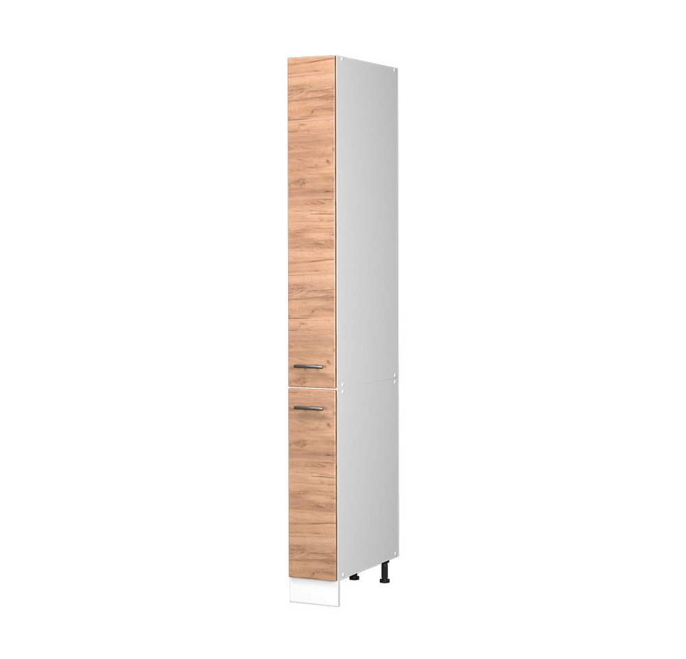 Vicco Hochschrank Fame-Line, Goldkraft Eiche/Weiß, 20 cm, AP Eiche (1-St)
