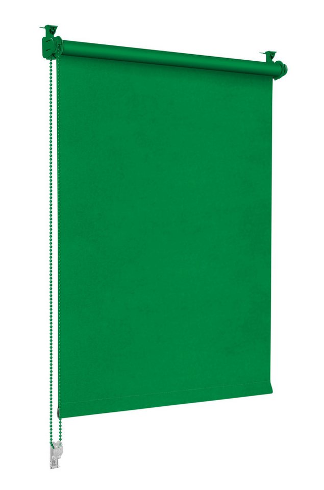 Verdunklungsrollo Seitenzugrollo, Sonello, verdunkelnd, einfache Montage ohne Bohren, freihängend, Klemmfix, 30 cm x 130 cm Grün Verdunkelungsrollo, Rollos Fenster, Sonnenschutz Bild 2
