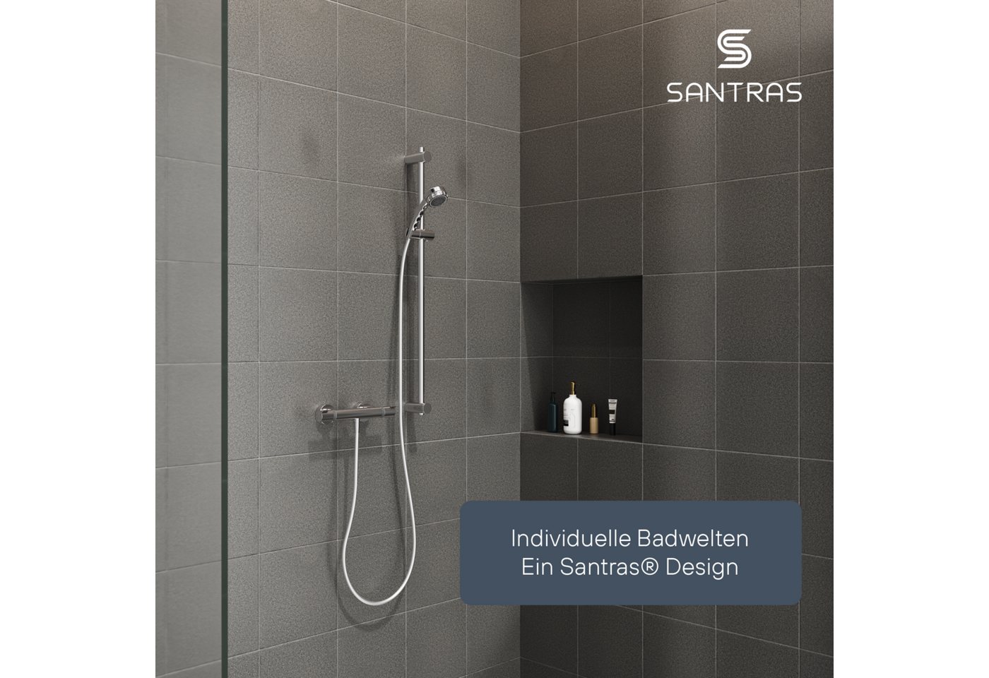 Santras Duschstange Gleiter Halterung für Handbrause mit Stange mit ø 18-25mm Bild 3