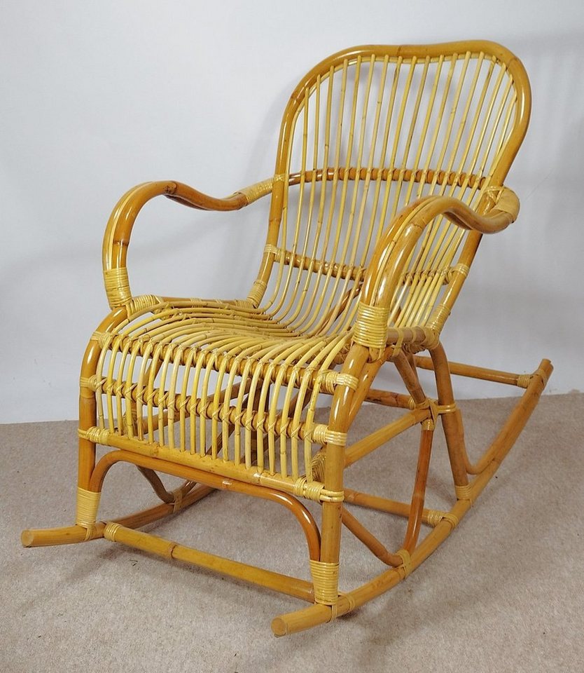 Rattani Schaukelstuhl Rattan Schaukelstuhl Semanbo Rocking Chair honig Bild 2