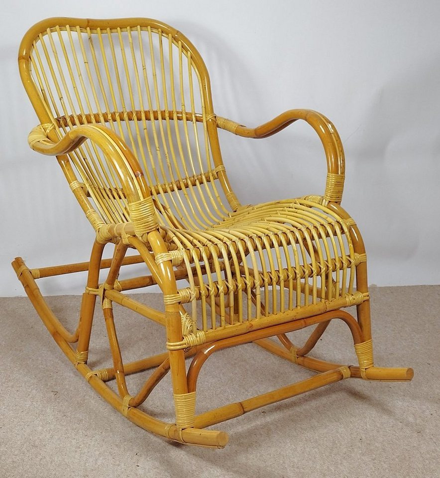Rattani Schaukelstuhl Rattan Schaukelstuhl Semanbo Rocking Chair honig Bild 3