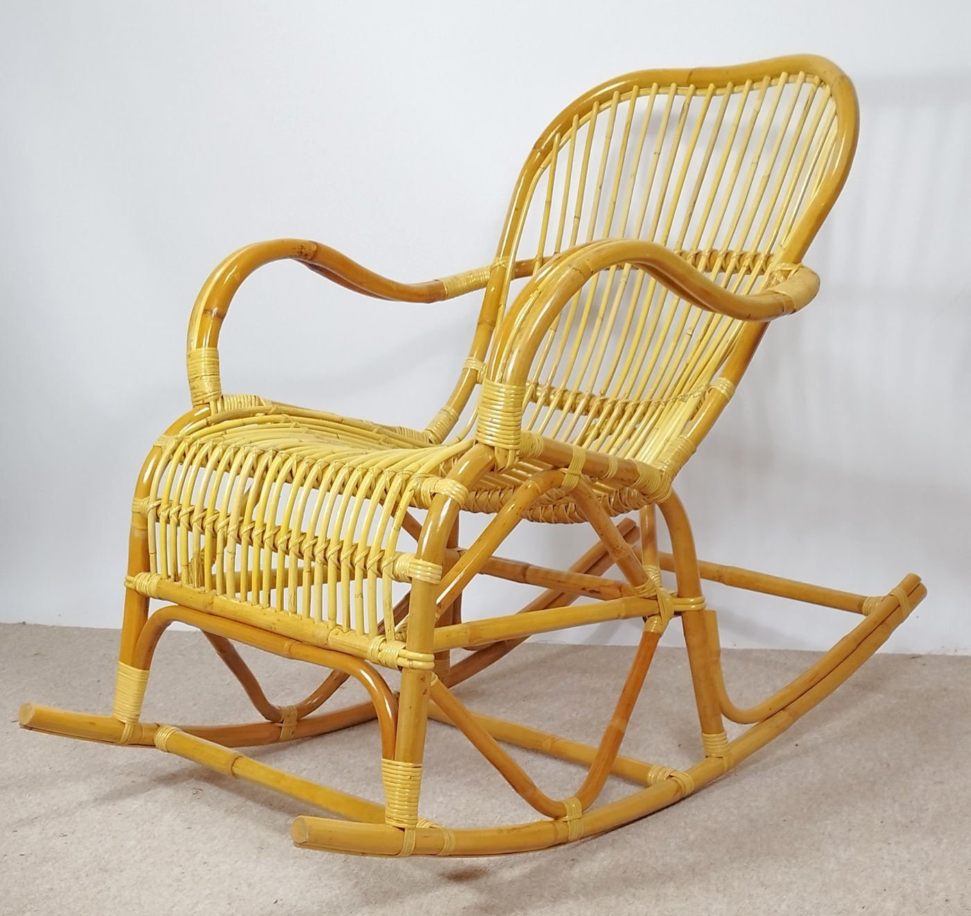 Rattani Schaukelstuhl Rattan Schaukelstuhl Semanbo Rocking Chair honig Bild 4