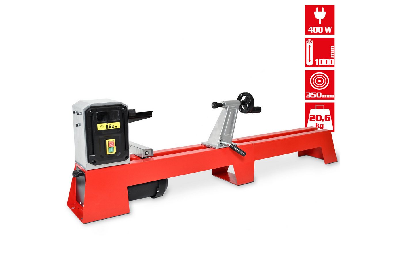 Hecht Drechselbank 8400 Holzdrehbank 400 W, (1-tlg), 4 Drehzahlen, M18-Spindel, inkl. Zubehör Bild 4