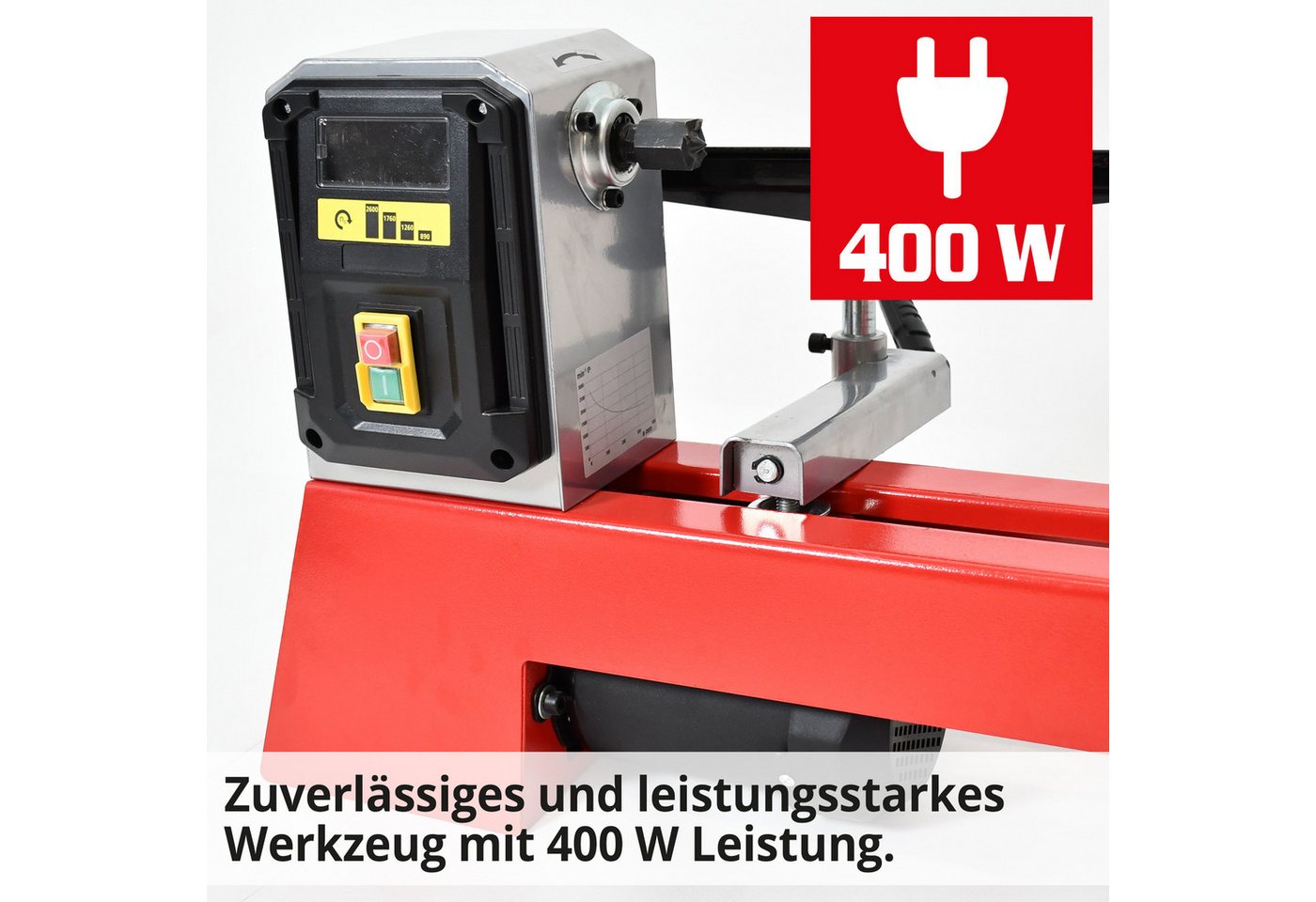 Hecht Drechselbank 8400 Holzdrehbank 400 W, (1-tlg), 4 Drehzahlen, M18-Spindel, inkl. Zubehör Bild 5