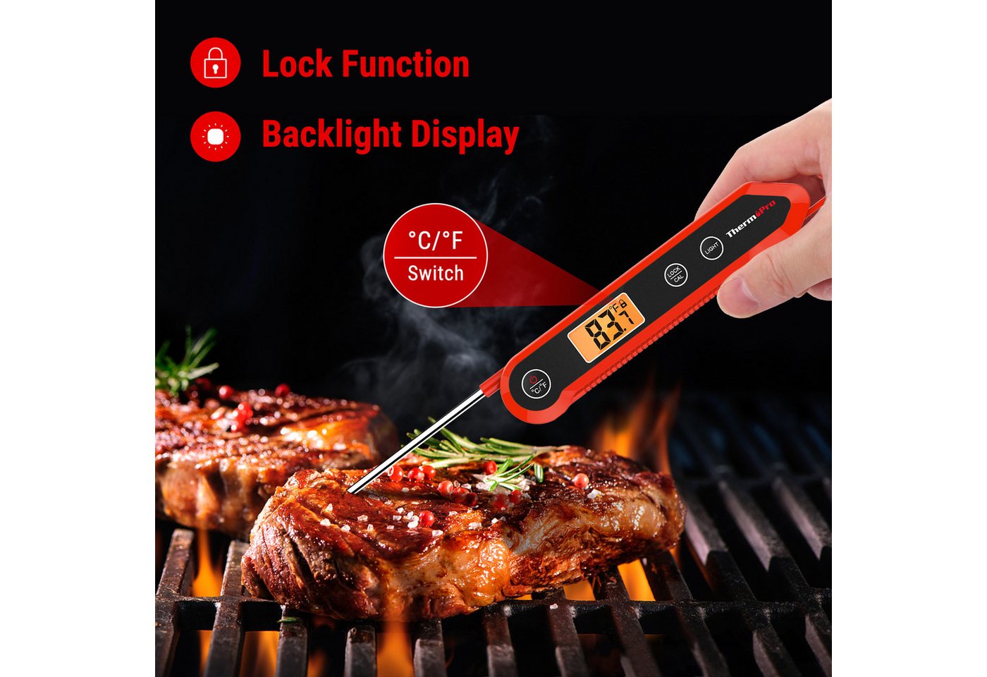 ThermoPro Grillthermometer TP03HW