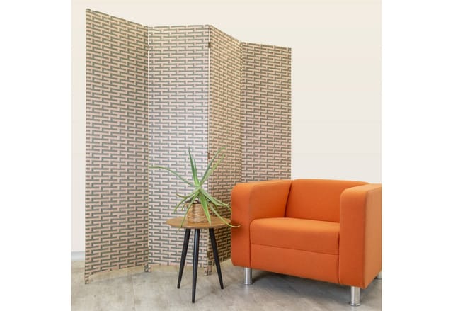 Paravent Raumteiler Trennwand Sichtschutz Aus Holz/pp 4-teilig 180x180cm: 1 Stück, Cremefarben & Grün - Hexim