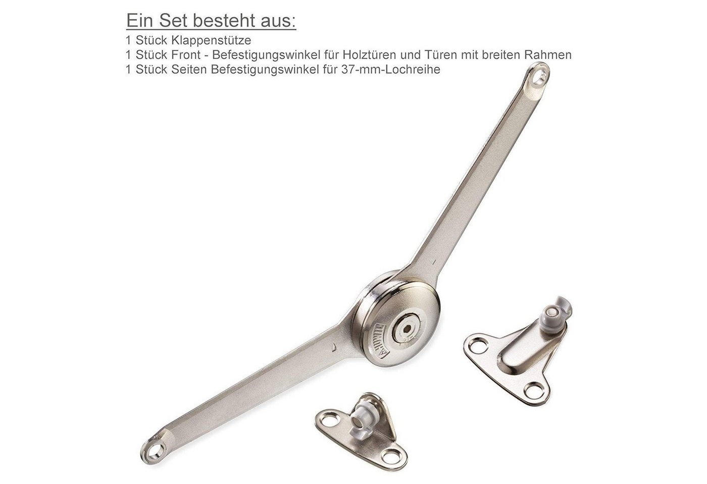 Kesseböhmer Möbelbeschlag Kesseböhmer Duo Forte Klappenstütze einstellbar 75 - 110° fü (4 St), für Klappenhöhe: 200 - 700 mm inkl. Montageanleitung Bild 3