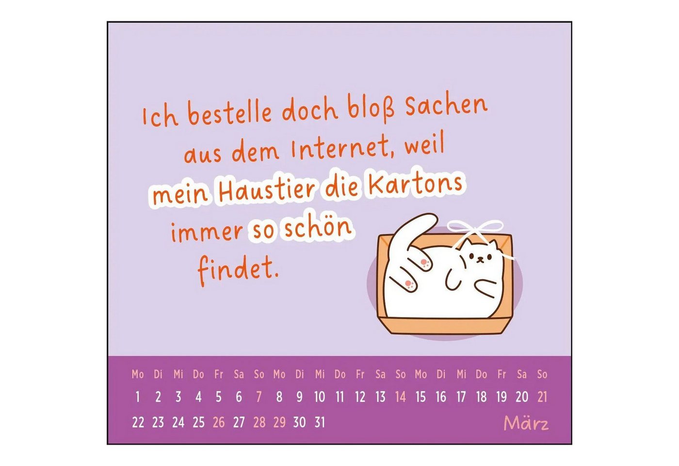 groh Verlag Monatskalender Mini-Kalender 2027: Der kleine Katzenliebe Kalender Bild 3