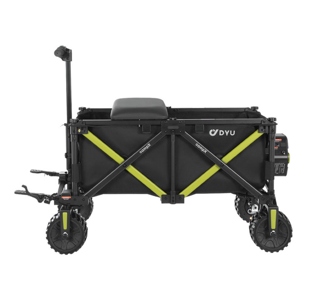 DYU Bollerwagen DYU campX Elektro-Bollerwagen faltbar 150 kg schwarz (Komplettset, Inkl. 36-V-8-Ah-Akku, Ladegerät, Sitzplatte, Bodenplatte und Anleitung), Elektroantrieb, faltbar, Fahr- und Ziehmodus, bis 12 km/h Bild 3