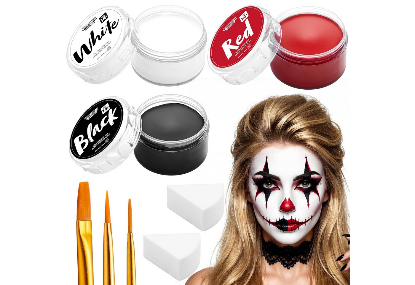 Spooktacular Creations Theaterschminke Spooktacular Creations 8-teiliges Halloween-Make-up-Set, 3 Gesichts- u Bild 2
