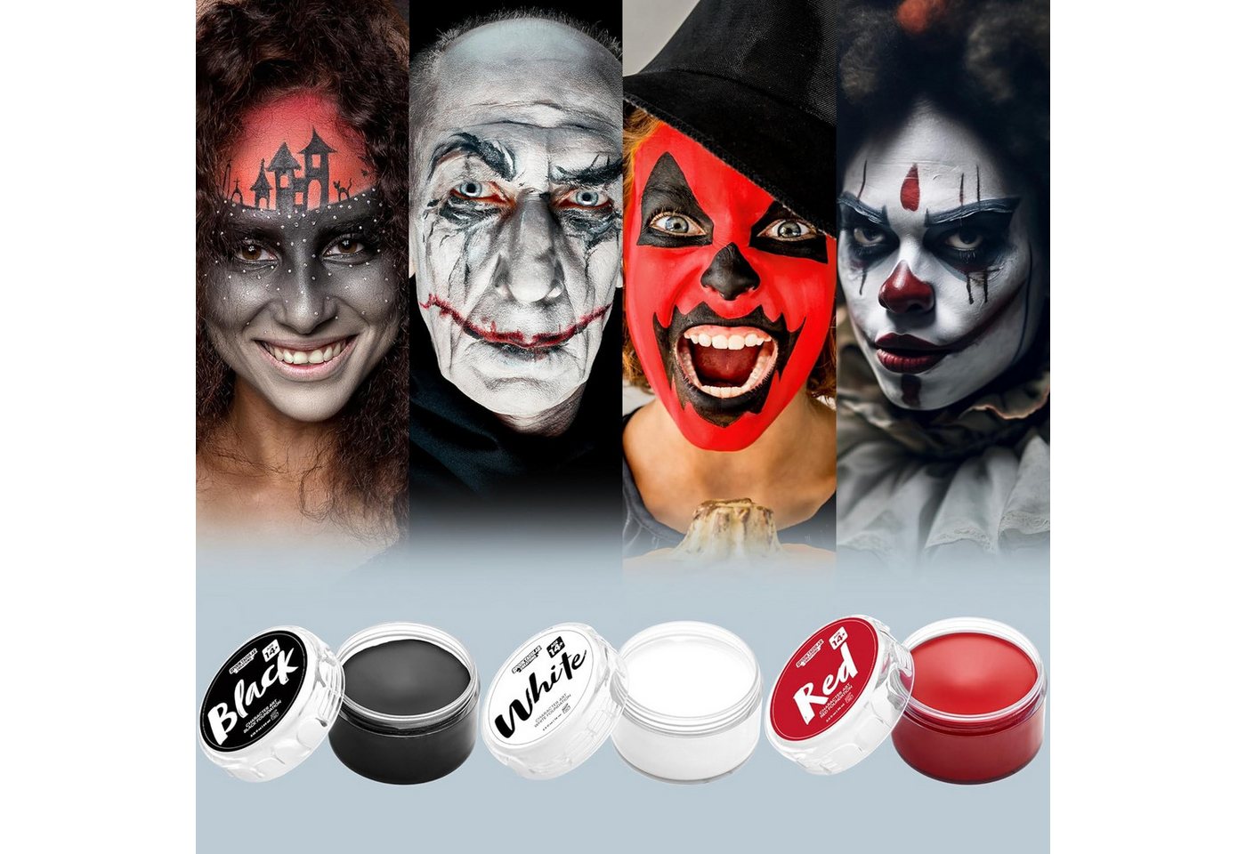 Spooktacular Creations Theaterschminke Spooktacular Creations 8-teiliges Halloween-Make-up-Set, 3 Gesichts- u Bild 5