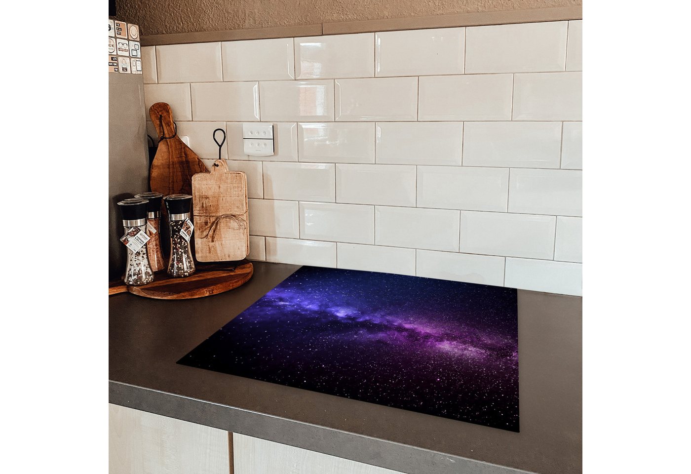 MuchoWow Herd-Abdeckplatte Sternenhimmel - Nacht - Weltraum, Vinyl, (1 tlg), Cerankochfeld Abdeckung, Herd Abdeckplatten Vinyl, 58.3x51.3 cm Bild 3