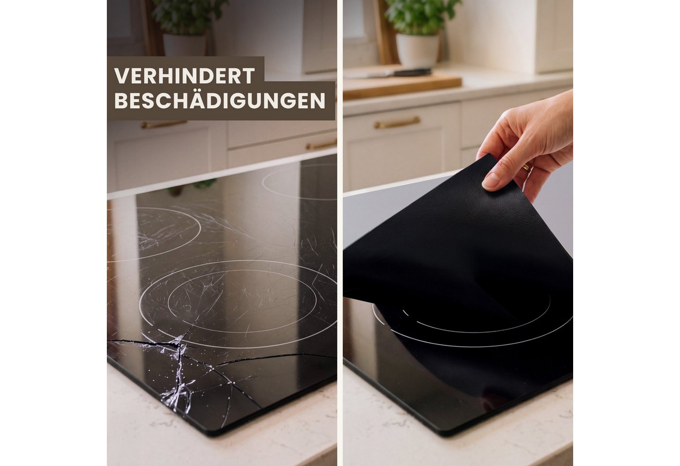 MuchoWow Herd-Abdeckplatte Grau - Unifarbener Druck, Vinyl, (1 tlg), Küche Herdabdeckplatte Ceranfeld Vinyl Einteilig, 59x52 cm
