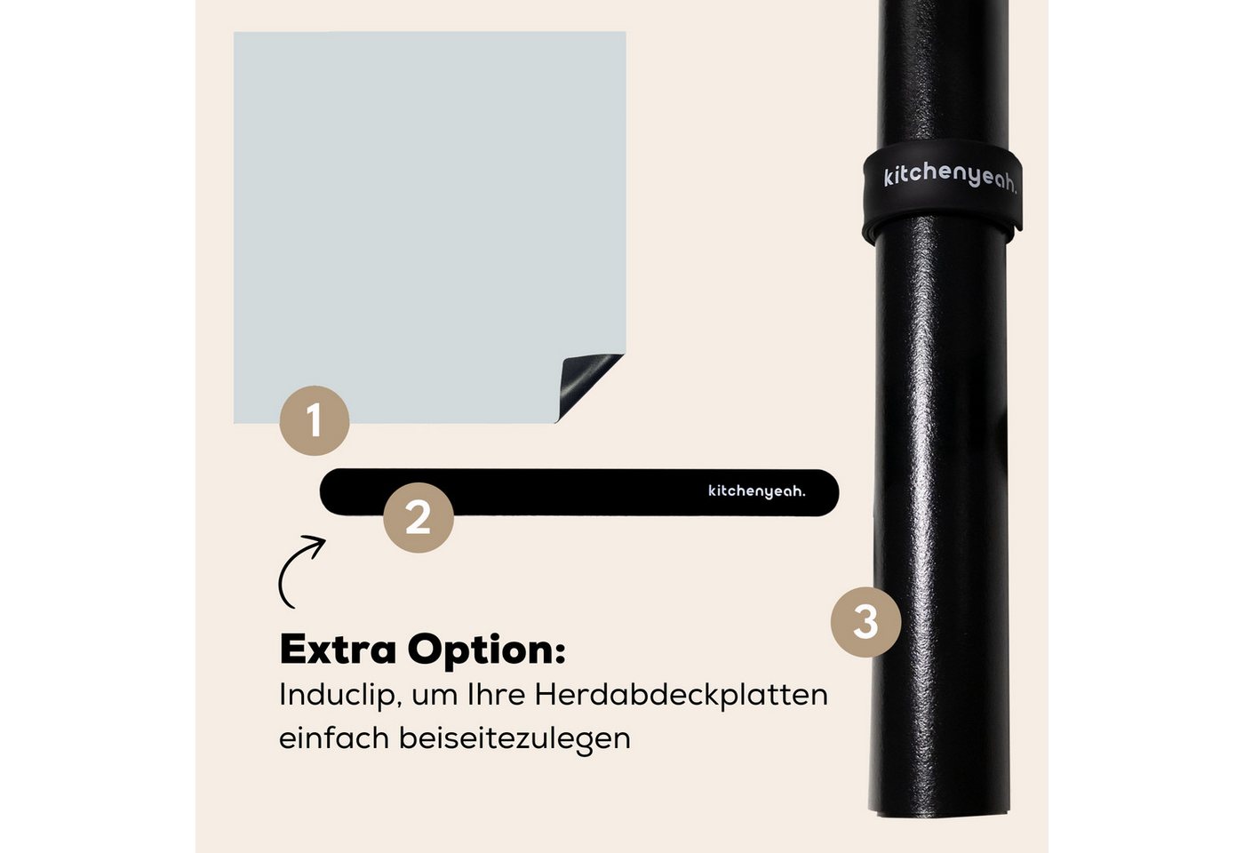 MuchoWow Herd-Abdeckplatte Silber - Grau - Metall - Leicht, Vinyl, (1 tlg), Cerankochfeld Abdeckung, Herd Abdeckplatten Vinyl, 58.3x51.3 cm Bild 3