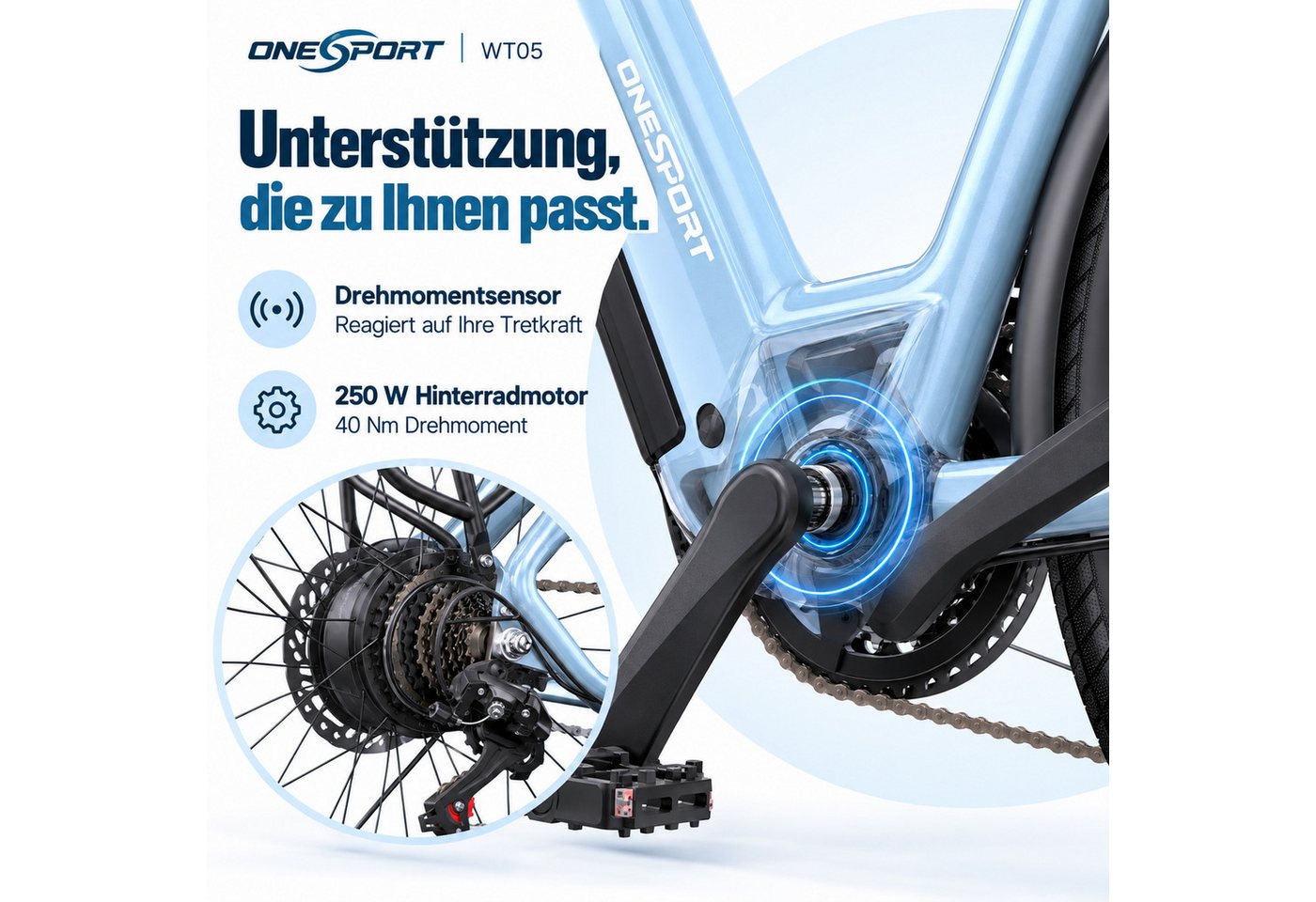 Onesport E-Bike Cityrad e bike für herren 28 zoll 18.2AH 36V 655WH damen 120km E-MBT, SHIMANO, Kettenschaltung, Heckmotor, 655,2 Wh, e bike für damen herren 28 zoll Cityrad 7 Gang Shimano hydraulischen
